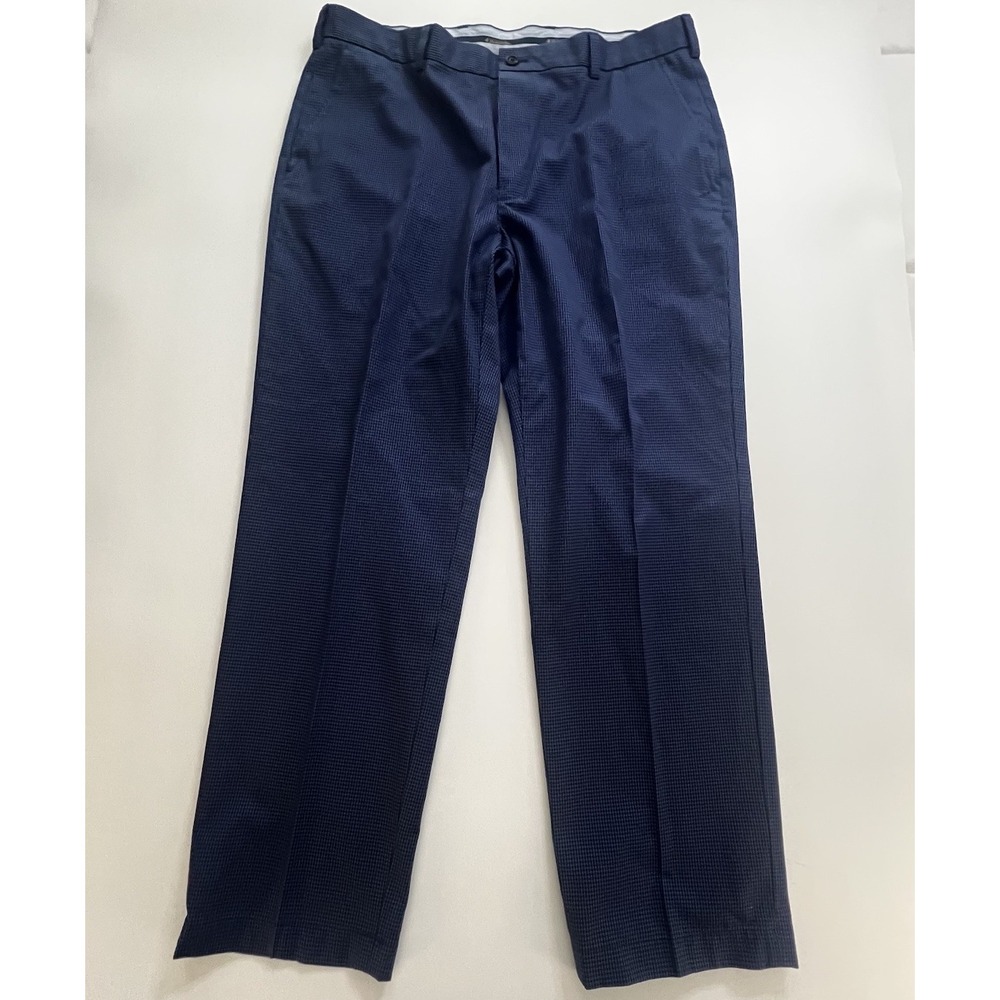 Brooks Brothers Advantage Chino Clark Pants Mens 38x30 Houndstooth Blue Stretch